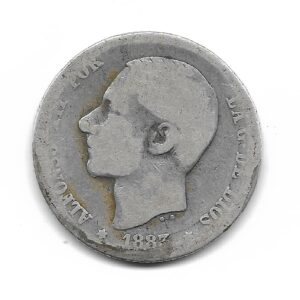 España 1 Peseta de Plata 1883 ES-M KM686 B