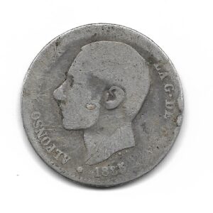 España 1 Peseta de Plata 1885 MS-M KM686 B