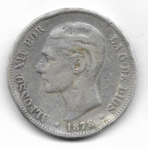 España 5 Pesetas de Plata 1878 *78 DE-M B+