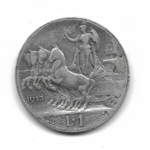 Italia 1 Lira de Plata 1913 KM45 MB