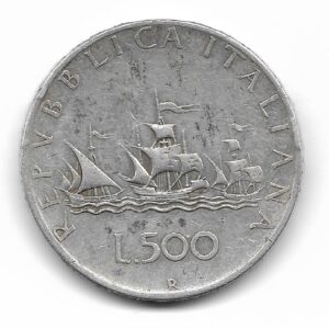 Italia 500 Liras de Plata 1959 KM98 MB