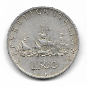 Italia 500 Liras de Plata 1964 KM98 EXC