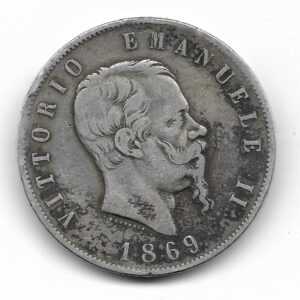 Italia 5 Liras 1869M KM83 MB