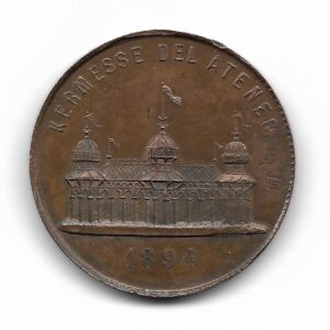 Medalla Kermesse del Ateneo 1894 Acuñada sobre 2 Centavos