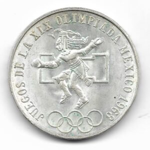 Mexico 25 Pesos de Plata 1968 Conmemorativa Juegos Olimpicos KM479.1 SC-