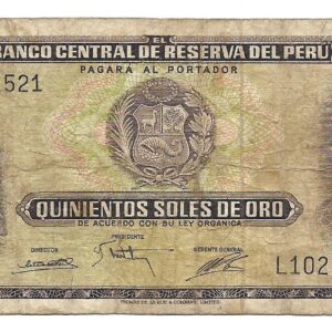Peru 500 Soles de Oro 1975 P110 B+