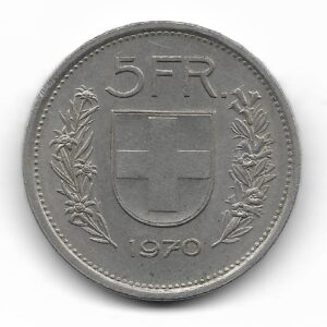 Suiza 5 Francos 1970 KM40a EXC-