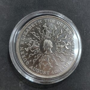 Gran Bretaña 25 New Pence 1980 80 Aniversario de La Reina Madre KM921 SC en Capsula