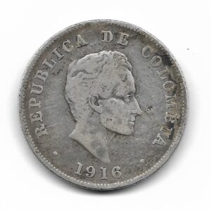 Colombia 50 Centavos de Plata 1916 KM193.1 MB