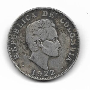 Colombia 50 Centavos de Plata 1922 KM193.2 Medellin MB-