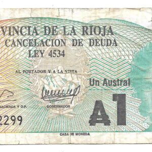 Bono Provincia de La Rioja 1 Austral 1985 EC032 B+