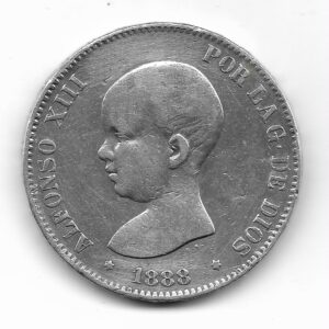 España 5 Pesetas de Plata 1888 MP-M MB