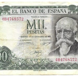 España 1.000 Pesetas 1971 P154 MB-