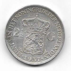 Holanda 2 1/2 Gulden de Plata 1937 KM165 EXC