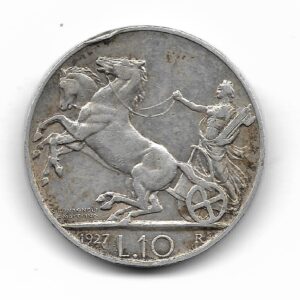 Italia 10 Liras de Plata 1927 KM68.2 MB