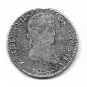 Lima Peru Colonial 4 Reales de Plata 1816 J.P Fernando VII KM116 MB-
