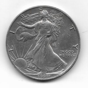 Estados Unidos 1 Dolar Onza de Plata .999 1991 KM273 SC