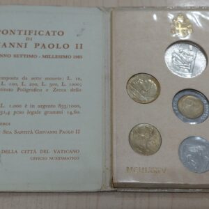 Vaticano Set x7 Monedas Plata 1985 Juan Pablo II KM185-191 SC