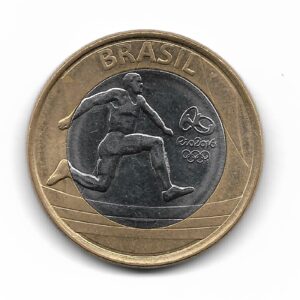 Brasil 1 Real Bimetalica 2014 Juegos Olimpicos Rio 2016 Atletismo KM687 SC