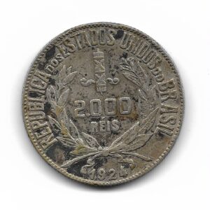 Brasil 2000 Reis de Plata 1924 KM526 MB