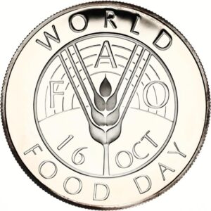 Caribe del Este 10 Dolares de Plata 1981 F.A.O KM16a SC en Capsula