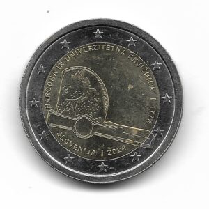 Eslovenia 2 Euros 2024 Conmemorativo 250 Aniversario Biblioteca Nacional y Universitaria KM165 SC