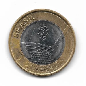 Brasil 1 Real Bimetalica 2014 Juegos Olimpicos Rio 2016 Golf KM690 SC
