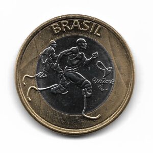 Brasil 1 Real Bimetalica 2015 Juegos Paraolimpicos Rio 2016 Atletismo KM710 SC