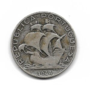 Portugal 2 1/2 Escudos de Plata 1944 KM580 MB
