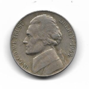 Estados Unidos 5 Cents 1954 KMA192 MB