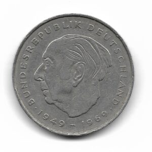 Alemania 2 Marcos 1974F Theodor Heuss KM127 MB