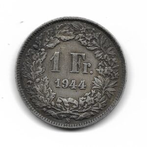 Suiza 1 Franco de Plata 1944 KM24 MB