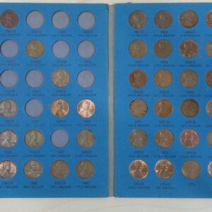 Estados Unidos Album Monedas 1 Cent 1941 a 1975 sin Ceca, Ceca D y S conteniendo 54 Monedas MB a SC