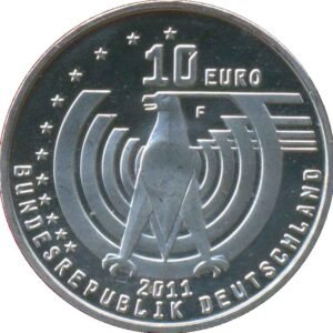 Alemania 10 Euro 2011F Conmemorativa 125 Años del Automovil KM296 Proof en Capsula