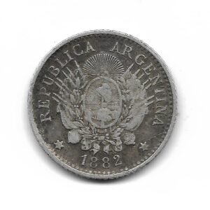 Argentina 10 Centavos de Plata 1882 CJ22.5 MB-