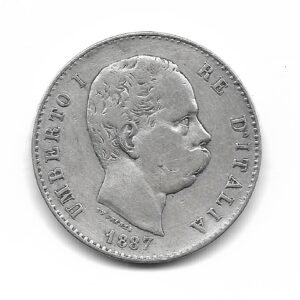 Italia 1 Lira de Plata 1887M KM24.2 MB