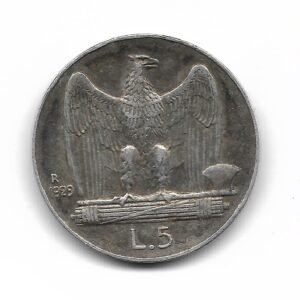 Italia 5 Liras de Plata 1929 KM67.1 MB