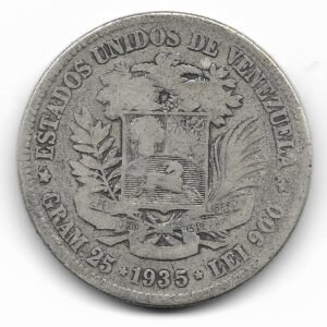 Venezuela 5 Bolivares de Plata 1935 Y24.2 MB