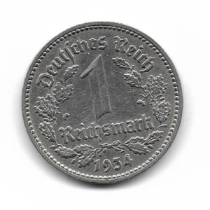 Alemania 1 Reichsmark 1934J KM78 EXC