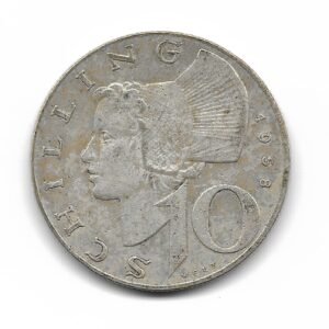 Austria 10 Schilling de Plata 1958 KM2882 MB