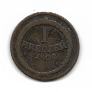 Alemania Baden 1 Kreuzer 1808 KM141 Escaso B+