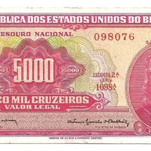 Brasil 5.000 Cruzeiros 1965 P182Aa EXC