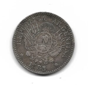 Argentina 10 Centavos de Plata 1883 CJ23.5 MB+