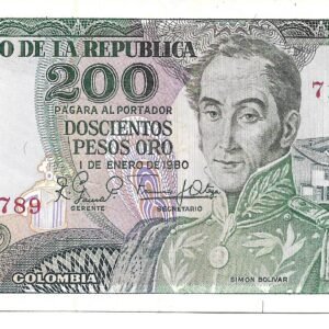 Colombia 200 Pesos Oro 1980 P419 EXC