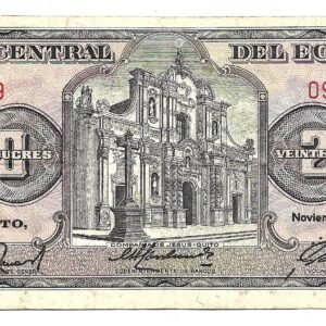 Ecuador 20 Sucres 1988 P121Aa MB-