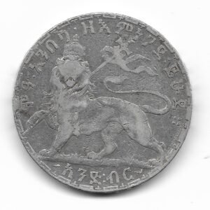 Etiopia 1 Birr/Thaler de Plata EE1892A (1899) Menelik II KM19 MB-