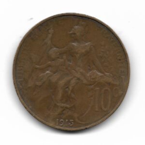 Francia 10 Centimes 1915 KM843 MB-