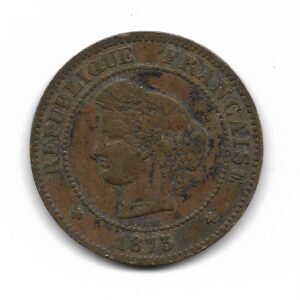 Francia 5 Centimes 1873A Escaso KM821.1 MB+
