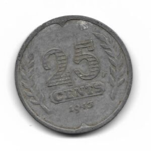 Holanda 25 Cents 1943 Ocupacion Alemana 2da. Guerra Mundial KM174 MB