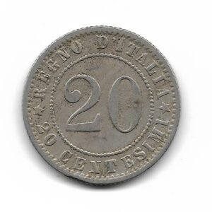Italia 20 Centesimi 1895R KM28.2 MB+